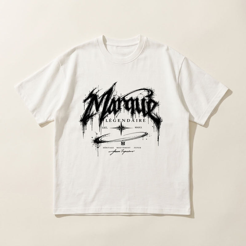 Marque Légendaire Drip Graphic Oversized T-Shirt | 300GSM — Apparel & Accessories > Clothing > Shirts & Tops | Legendary Branding