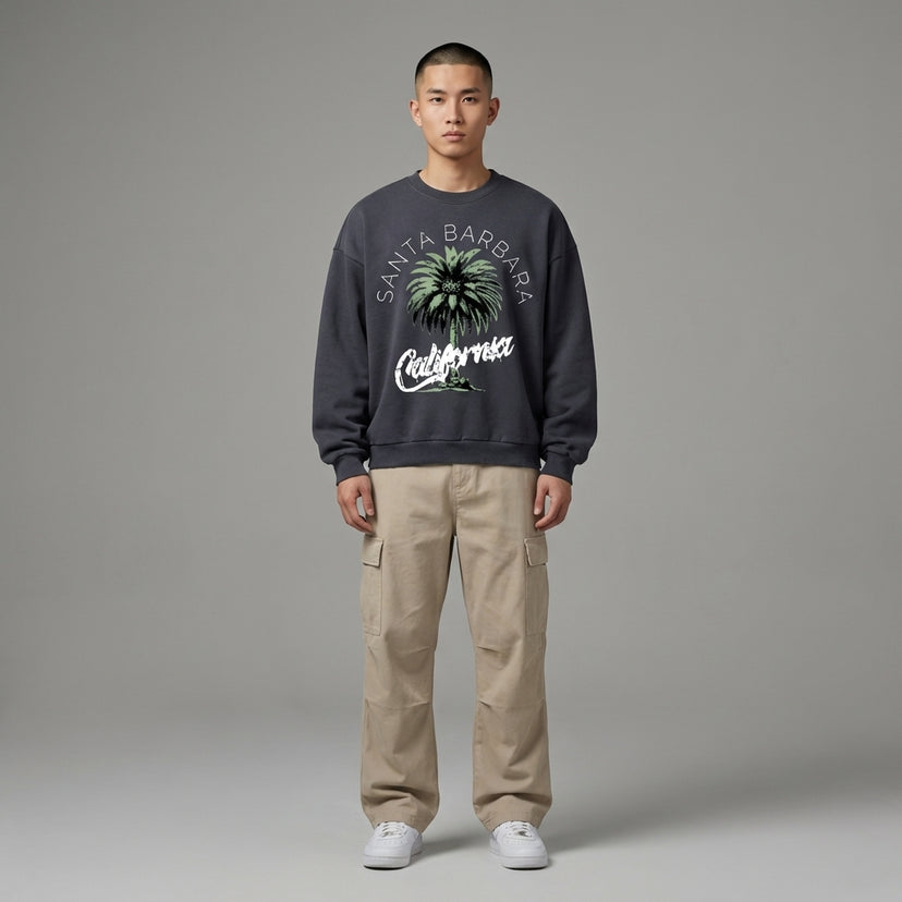Santa Barbara Oversized Crewneck Sweatshirt - Legendary Branding