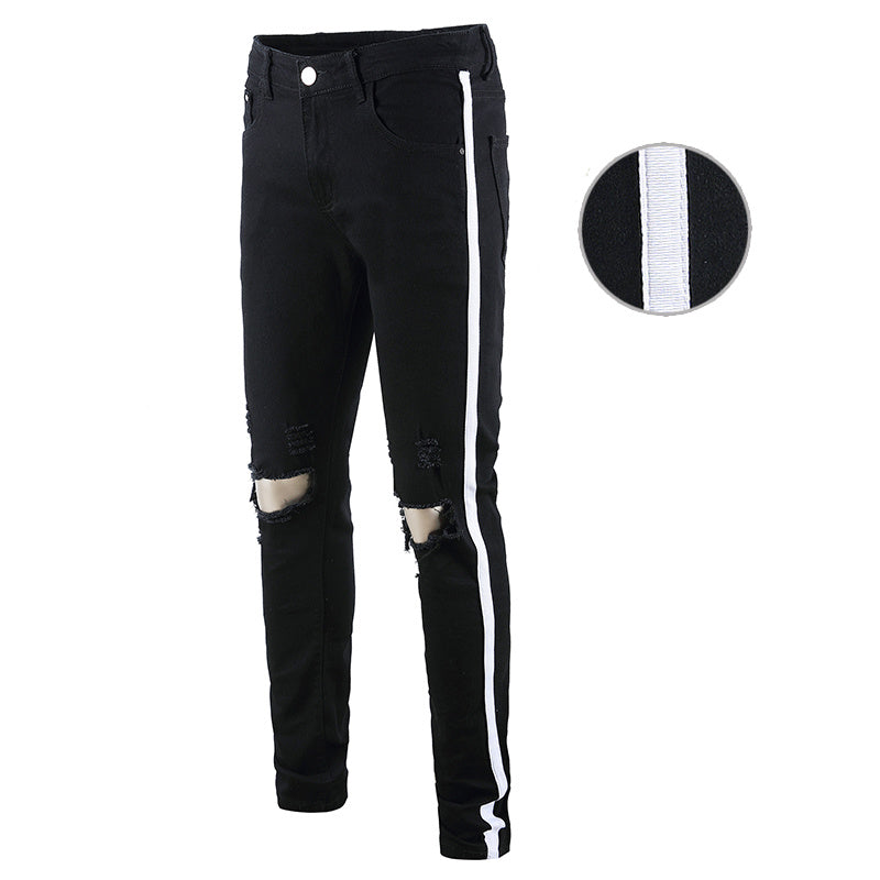 Trackline Slim-Fit Stretch Jeans for Men – Washed Vintage Look, Distressed  Denim Pants, Streetwear Style