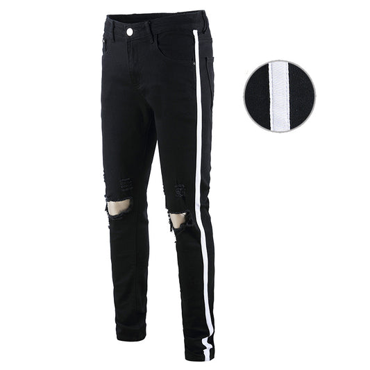 Trackline Slim-Fit Stretch Jeans for Men – Washed Vintage Look, Distressed  Denim Pants, Streetwear Style
