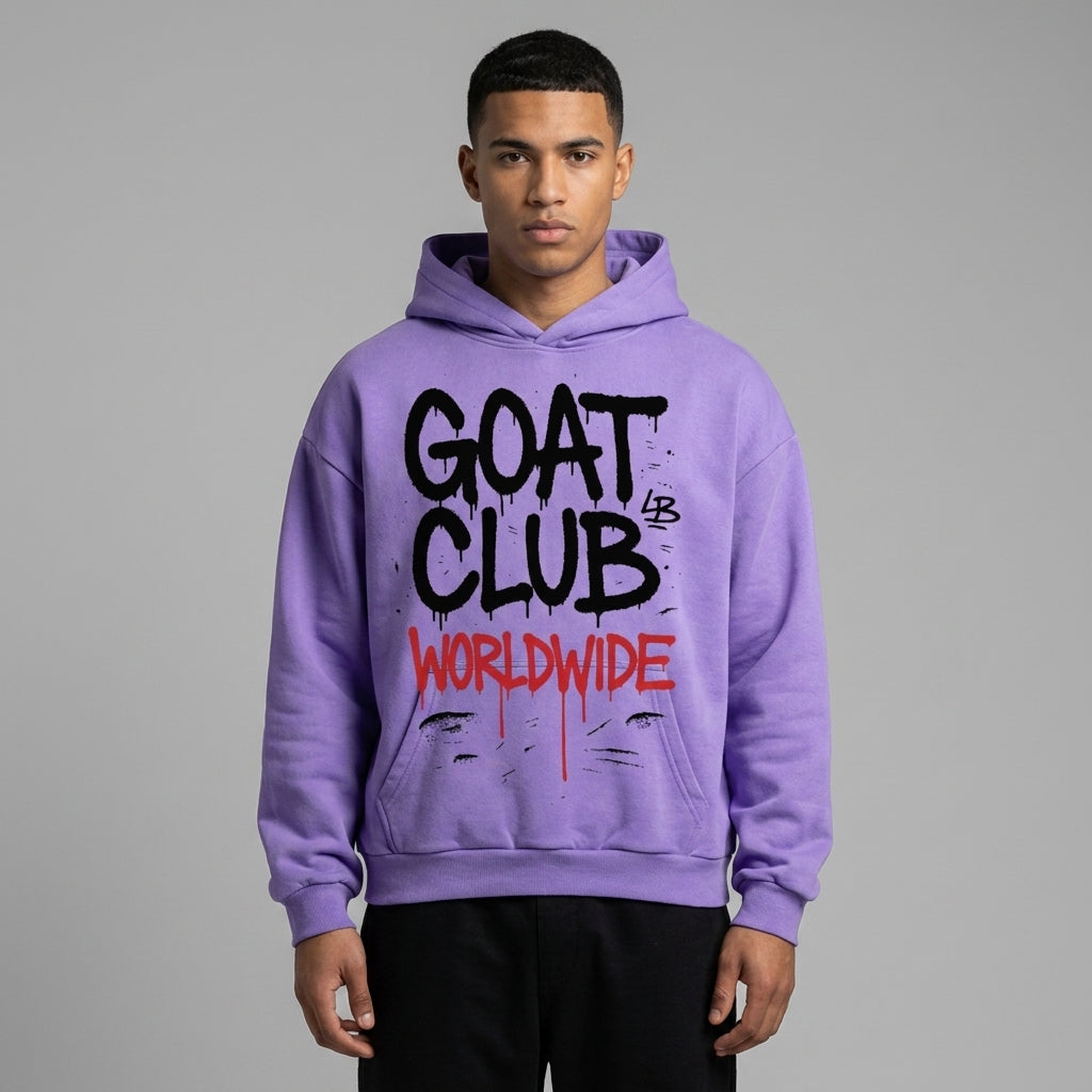The Goat Club Spray Painted Oversized Hoodie | 460GSM