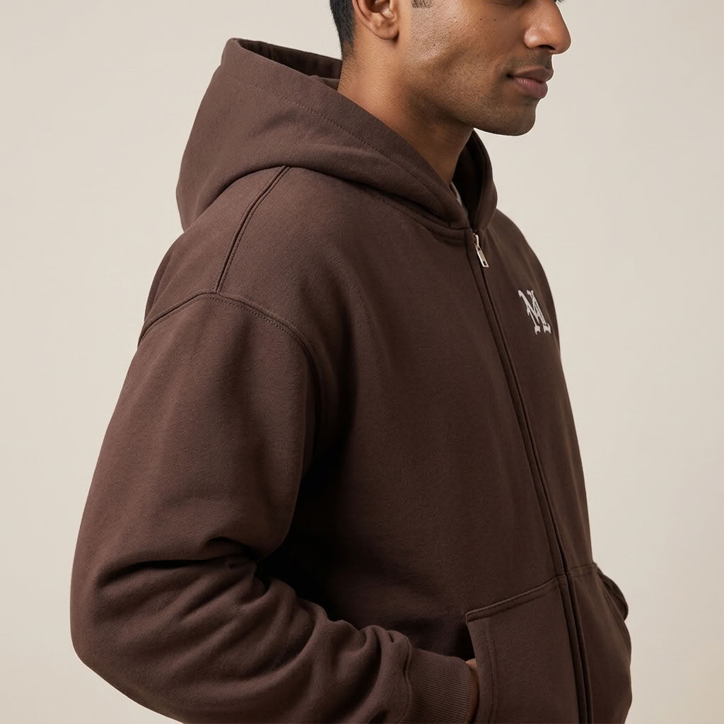 Marque Légendaire Waist Cropped Zip-Up Hoodie | 460GSM — Apparel & Accessories > Clothing > Activewear > Hoodies Detail View 12 | Legendary Branding