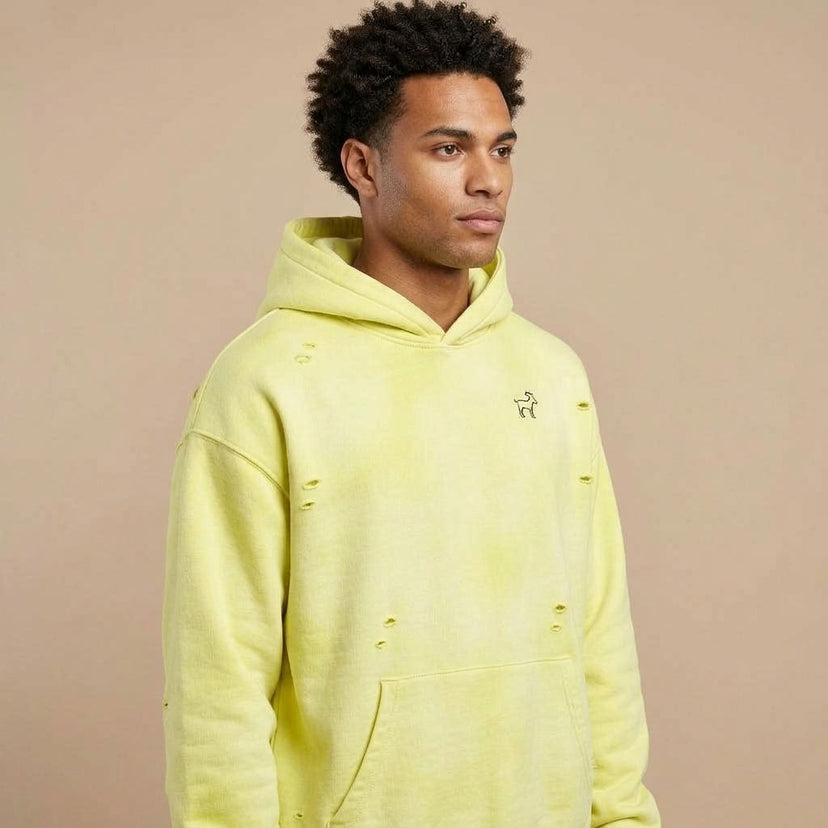 Marque Légendaire Frayed Fleece Hoodie | 350GSM — Apparel & Accessories > Clothing > Outerwear Detail View 4 | Legendary Branding