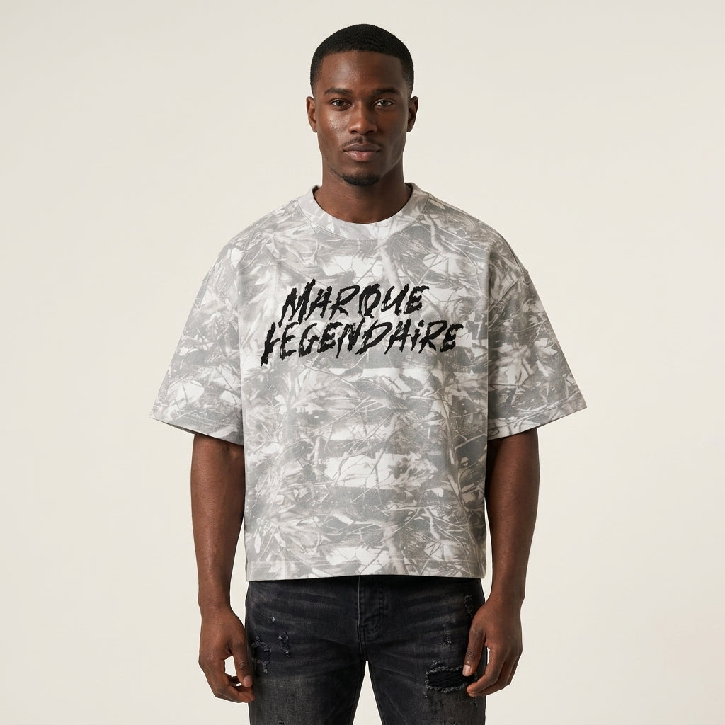 Marque Légendaire Waist Cropped Camouflage T-Shirt | 270GSM