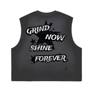 "God's Country" Unisex Cropped Boxy Tank – Washed Gradient 230 GSM Cotton, Fade Muscle Tank, Minimalist Streetwear