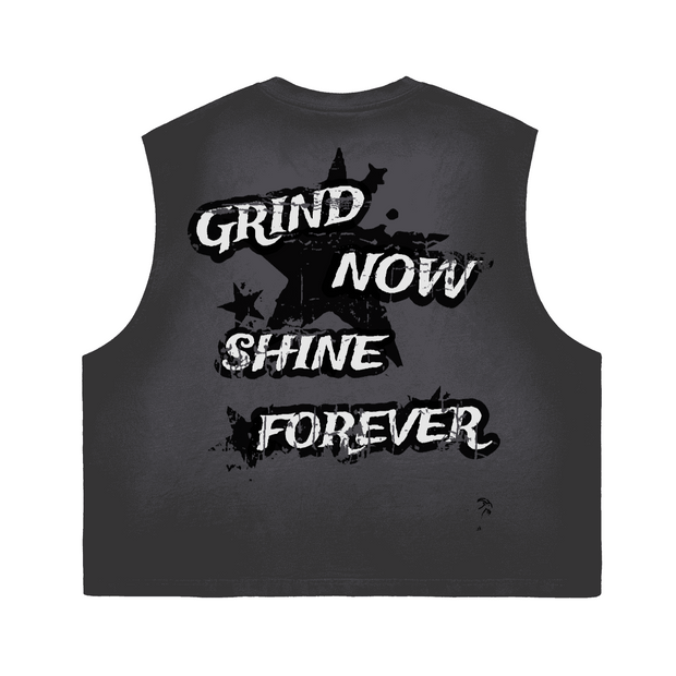 "God's Country" Unisex Cropped Boxy Tank – Washed Gradient 230 GSM Cotton, Fade Muscle Tank, Minimalist Streetwear