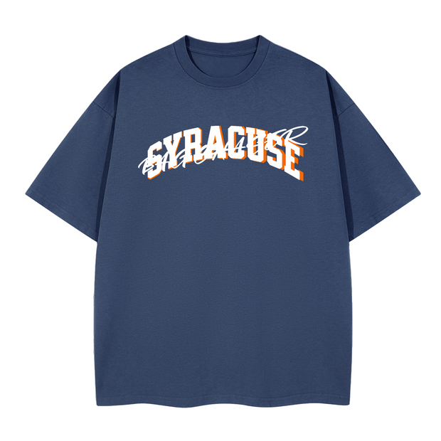 Syracuse "Bag Chaser" Boxy T-Shirt – Streetwear Graphic Tee, Orange Hustler Shirt