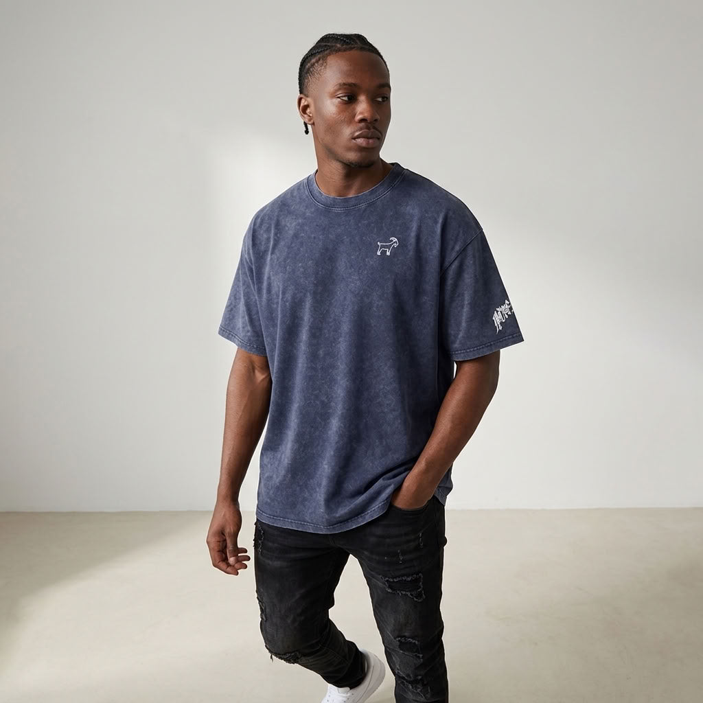 Marque Légendaire Snow Wash Oversized T-Shirt | 250GSM — Apparel & Accessories > Clothing > Shirts & Tops Detail View 9 | Legendary Branding
