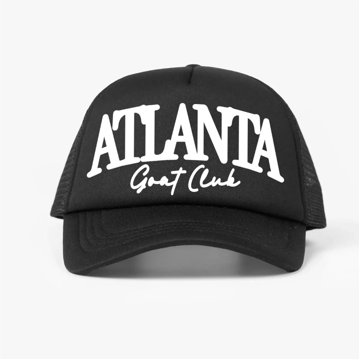 GOAT Club Atlanta Trucker Hat, ATL Mesh Snapback Cap, Streetwear Baseball Hat - Legendary Branding