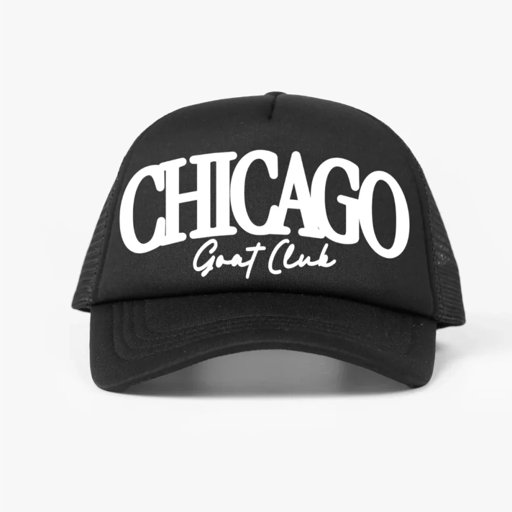 GOAT Club Chicago Trucker Hat, Windy City Snapback Cap, Chicago Streetwear Hat, Urban Mesh Baseball Hat - Legendary Branding