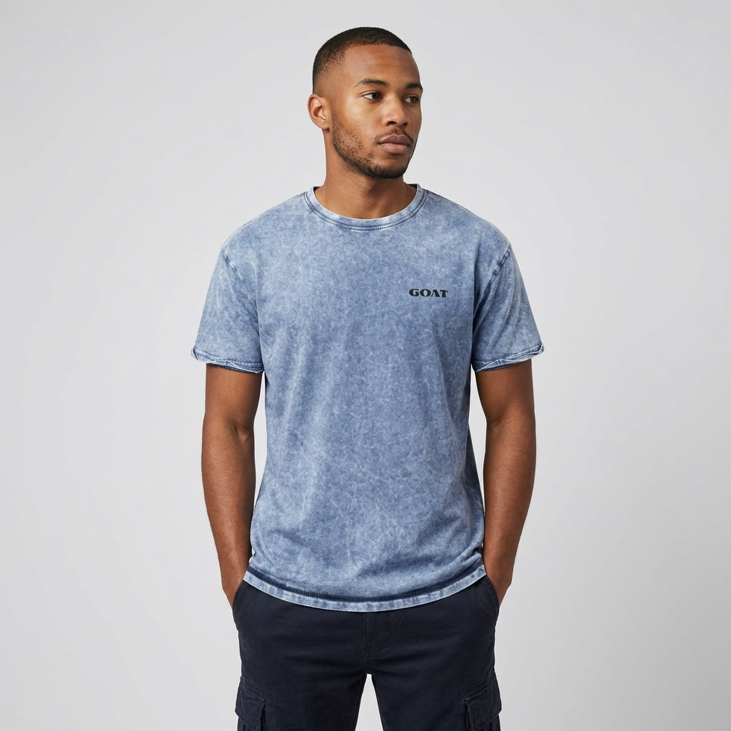 T-shirt en jean GOAT – T-shirt en coton léger, coupe streetwear douce au toucher, marque légendaire® Essential 
