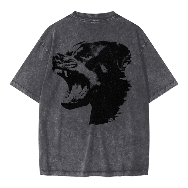 "ROT" Oversized Snow Wash T-Shirt – Heavyweight 285 GSM, Faded Streetwear Tee