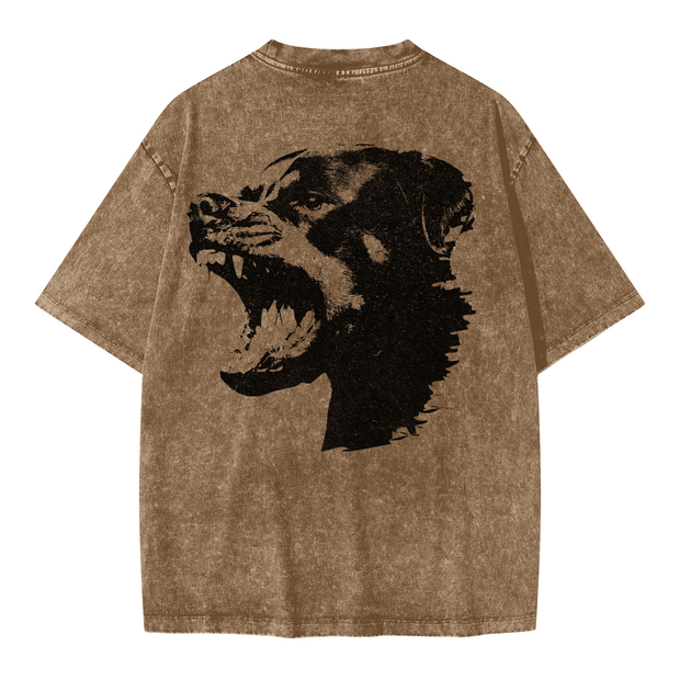 "ROT" Oversized Snow Wash T-Shirt – Heavyweight 285 GSM, Faded Streetwear Tee
