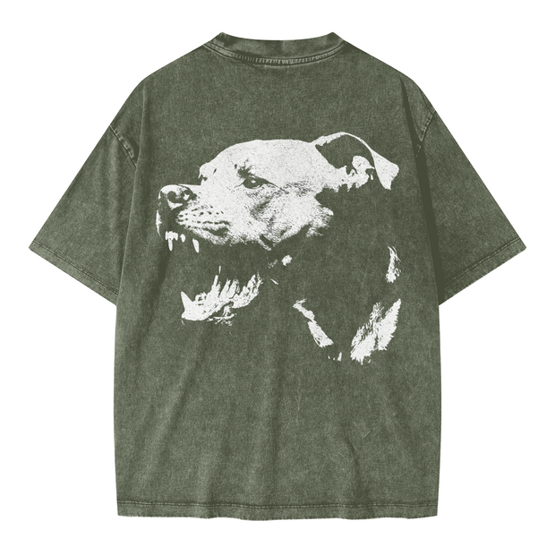 "PIT" Oversized Snow Wash T-Shirt – Heavyweight 285 GSM, Faded Streetwear Tee