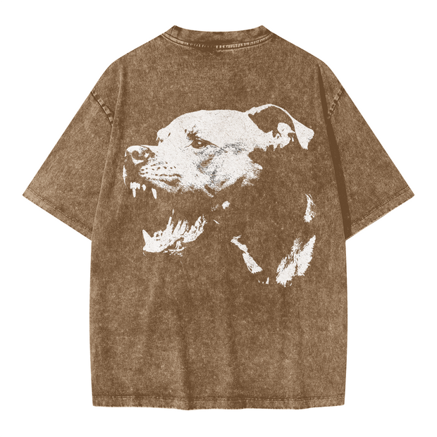 "PIT" Oversized Snow Wash T-Shirt – Heavyweight 285 GSM, Faded Streetwear Tee