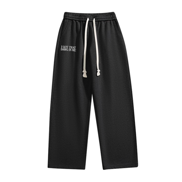 “Dawg” Heavyweight Sweatpants – 350 GSM Cotton Blend Sweatpants, Relaxed Tapered Fleece Pants, Luxury Lounge Bottoms