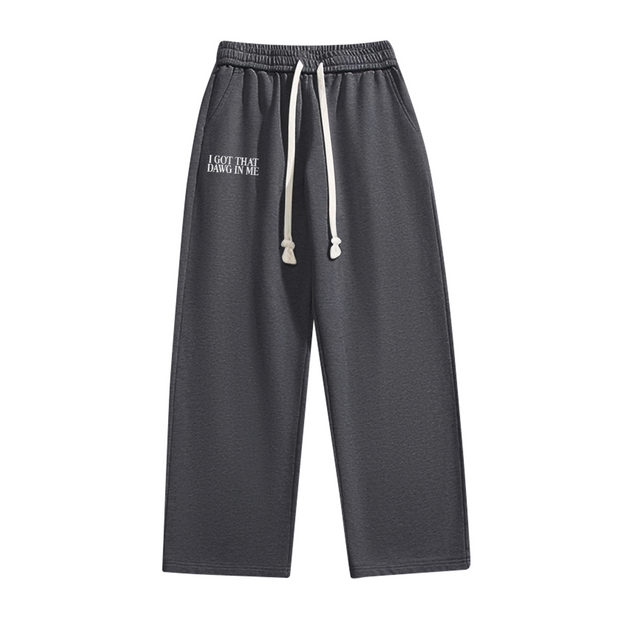 “Dawg” Heavyweight Sweatpants – 350 GSM Cotton Blend Sweatpants, Relaxed Tapered Fleece Pants, Luxury Lounge Bottoms