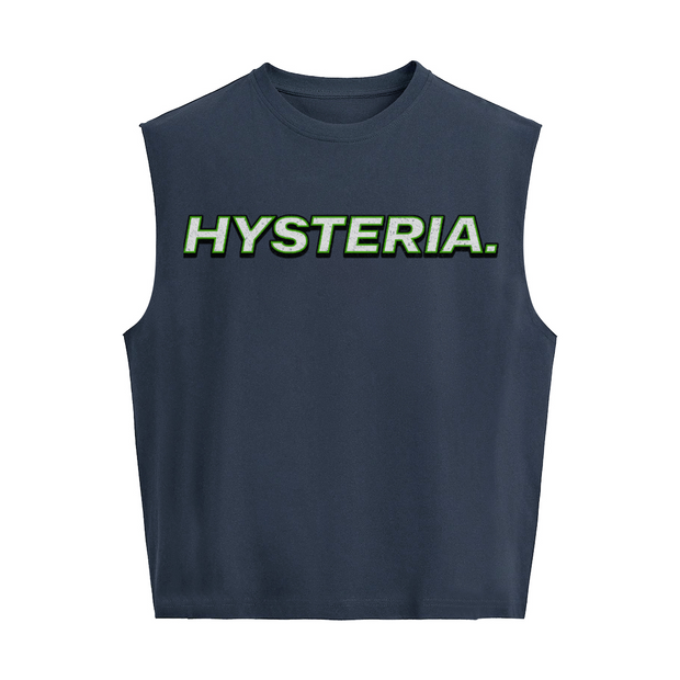 "Hysteria" Cropped Boxy Tank Top – Heavyweight 280 GSM Cotton, Streetwear Crop Tank, Grunge Minimalist Summer Top