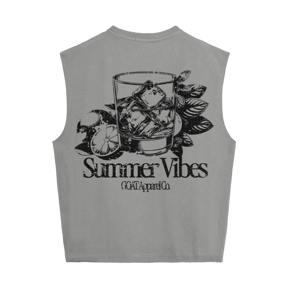"Summer Vibes" Cropped Boxy Tank Top – Heavyweight 280 GSM Cotton, Streetwear Crop Tank, Minimalist Summer Top
