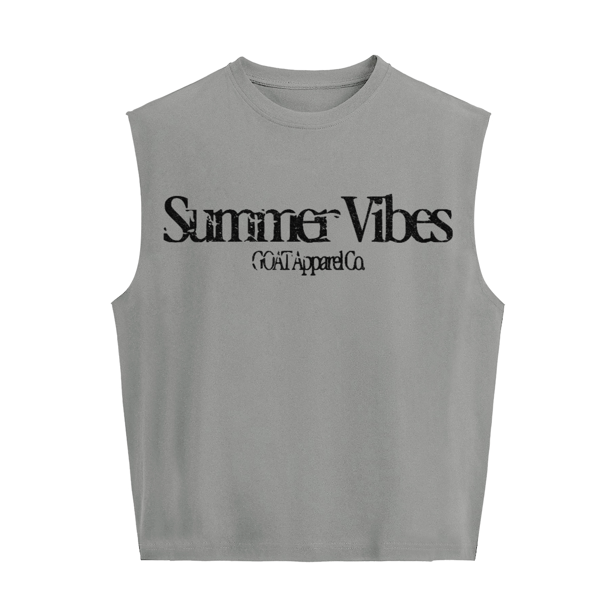 "Summer Vibes" Cropped Boxy Tank Top – Heavyweight 280 GSM Cotton, Streetwear Crop Tank, Minimalist Summer Top