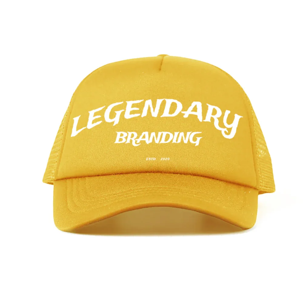 The "LB" Foam Trucker Hat - Streetwear Mesh Hat, Foam Trucker Hat, Adjustable Snapback, Retro Trucker Cap - Legendary Branding
