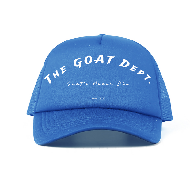 "Goat's Never Die" Foam Trucker Hat - Streetwear Mesh Hat, Foam Trucker Hat, Adjustable Snapback, Retro Trucker Cap