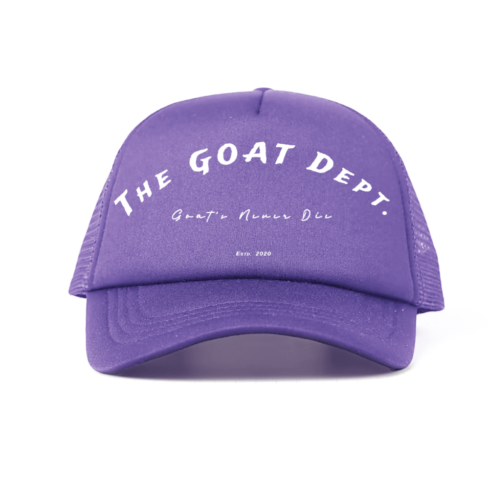 "Goat's Never Die" Foam Trucker Hat - Streetwear Mesh Hat, Foam Trucker Hat, Adjustable Snapback, Retro Trucker Cap