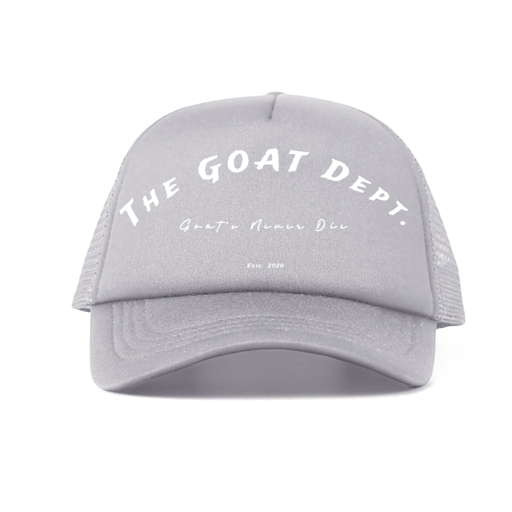 "Goat's Never Die" Foam Trucker Hat - Streetwear Mesh Hat, Foam Trucker Hat, Adjustable Snapback, Retro Trucker Cap