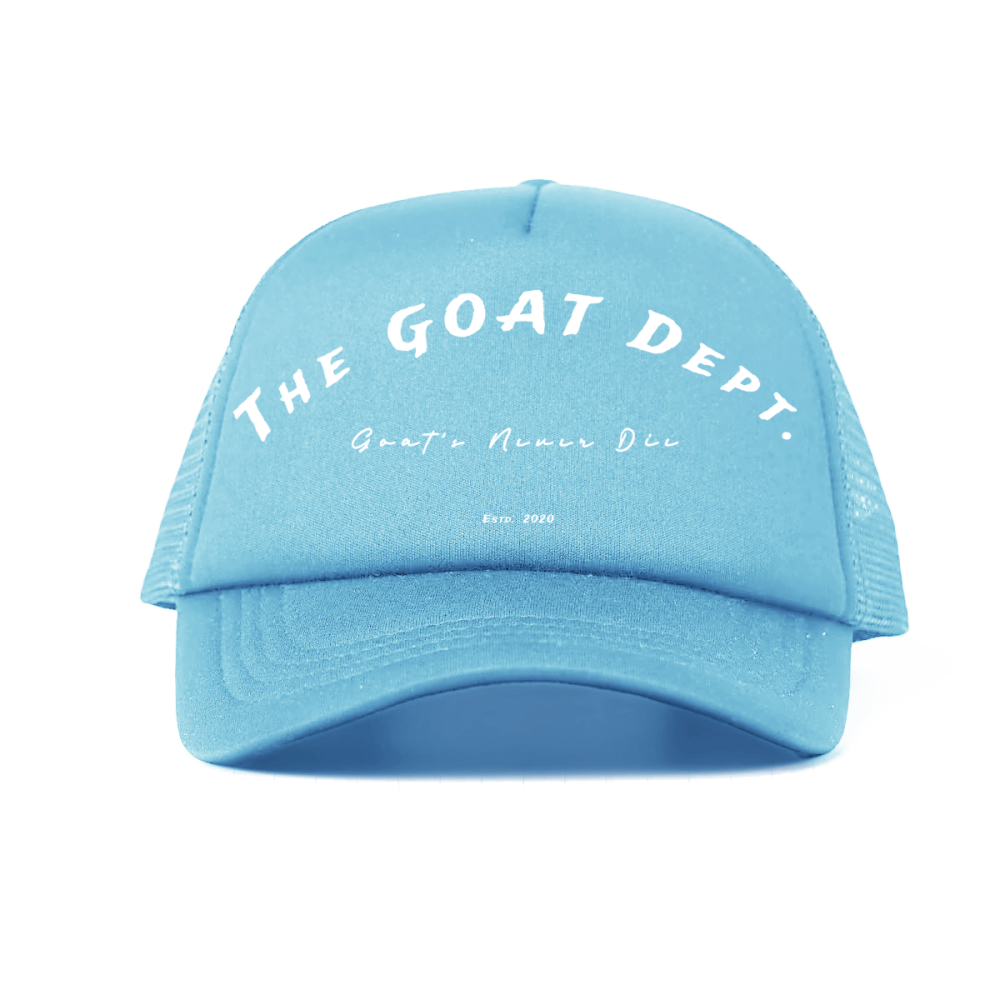 "Goat's Never Die" Foam Trucker Hat - Streetwear Mesh Hat, Foam Trucker Hat, Adjustable Snapback, Retro Trucker Cap