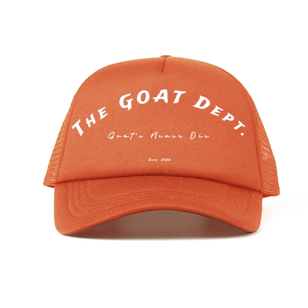 "Goat's Never Die" Foam Trucker Hat - Streetwear Mesh Hat, Foam Trucker Hat, Adjustable Snapback, Retro Trucker Cap