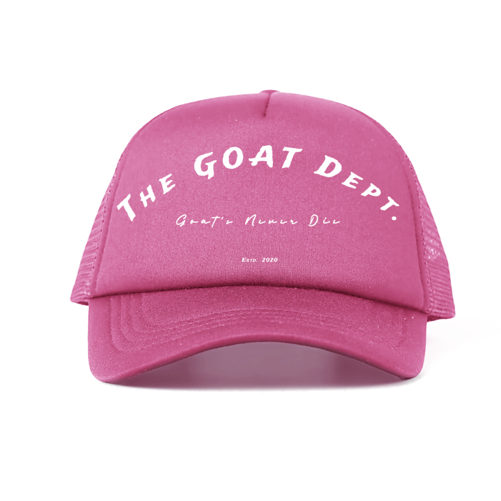 "Goat's Never Die" Foam Trucker Hat - Streetwear Mesh Hat, Foam Trucker Hat, Adjustable Snapback, Retro Trucker Cap