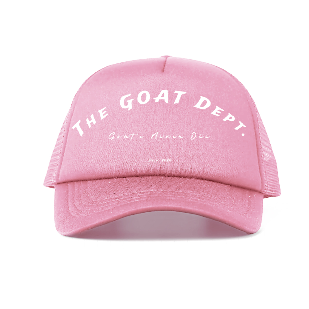 "Goat's Never Die" Foam Trucker Hat - Streetwear Mesh Hat, Foam Trucker Hat, Adjustable Snapback, Retro Trucker Cap