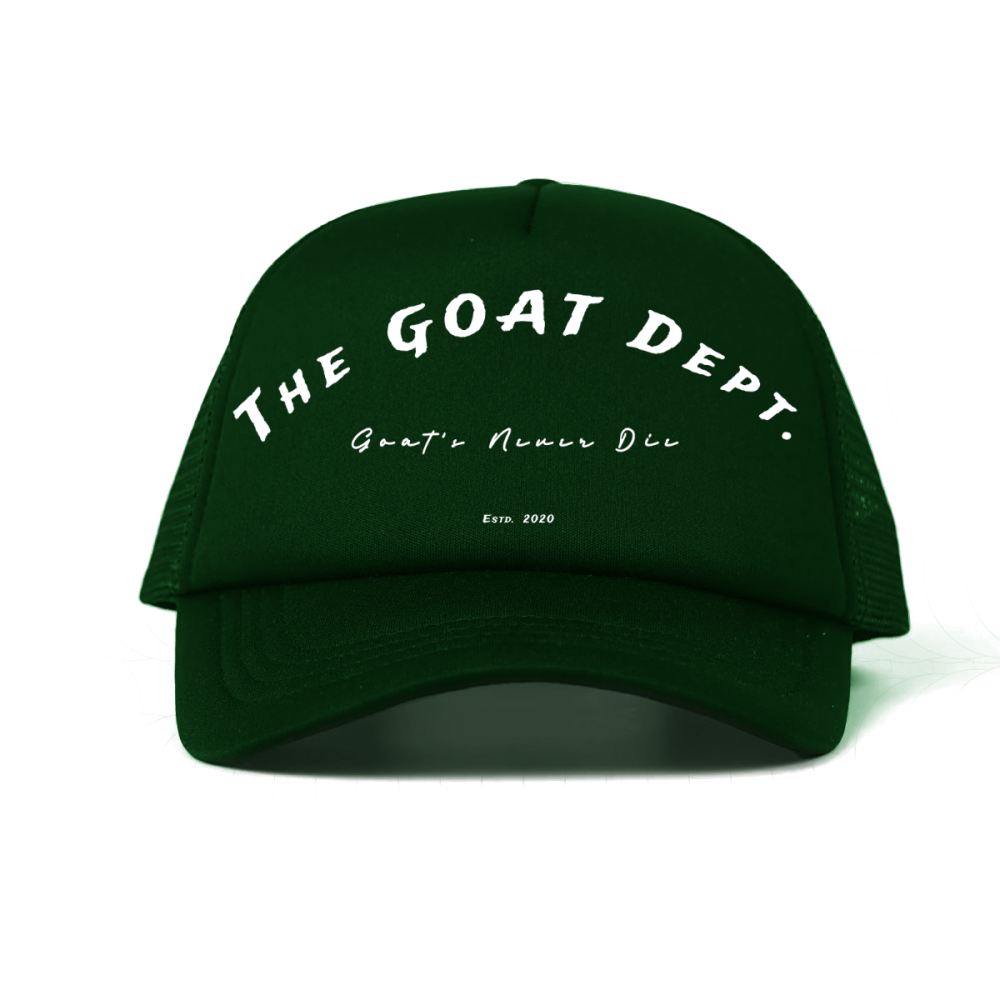 "Goat's Never Die" Foam Trucker Hat - Streetwear Mesh Hat, Foam Trucker Hat, Adjustable Snapback, Retro Trucker Cap