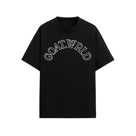 "GOAT.WRLD" Loose Fit Tee, 190 GSM Cotton Shirt, Streetwear Graphic Tee, Soft Combed Cotton