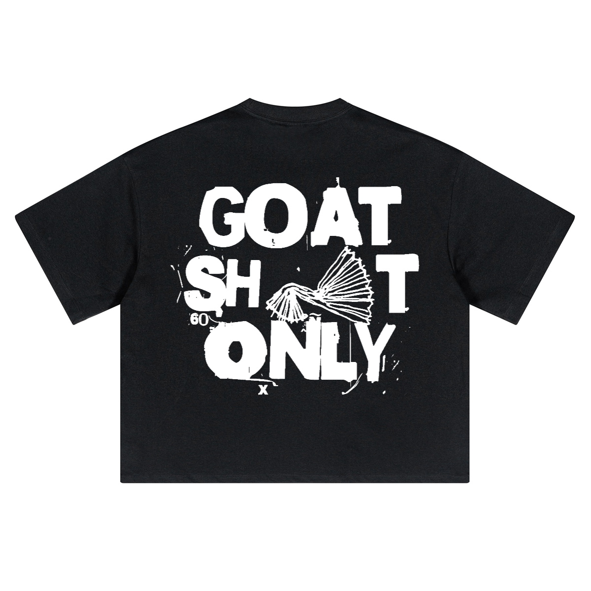 "GOAT Sh*t Only" Oversized Cropped T-Shirt, GOAT Apparel Co Tee, 280GSM Heavyweight Tee, Boxy Fit Graphic Shirt,