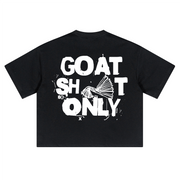 "GOAT Sh*t Only" Oversized Cropped T-Shirt, GOAT Apparel Co Tee, 280GSM Heavyweight Tee, Boxy Fit Graphic Shirt,