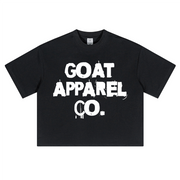 "GOAT Sh*t Only" Oversized Cropped T-Shirt, GOAT Apparel Co Tee, 280GSM Heavyweight Tee, Boxy Fit Graphic Shirt,