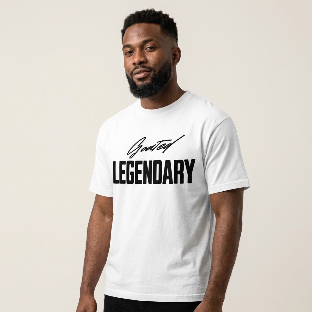 GOATED Legendary Loose-Fit T-Shirt | 190GSM — Apparel & Accessories > Clothing > Shirts & Tops Detail View 9 | Legendary Branding