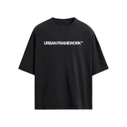 URBAN FRAMEWORK™ Loose Fit T-shirt, 190GSM Heavyweight Cotton Tee, Streetwear Sneaker Diagram Shirt, Black Technical Graphic Shirt