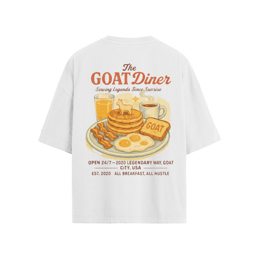 "GOAT Diner" Loose Fit T-shirt, Retro Tee, Vintage Diner Graphic Shirt, 190GSM Cotton Tee