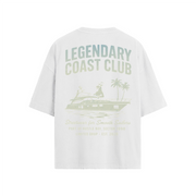 "Legendary Coast Club" Loose Fit T-shirt, Streetwear Yacht Tee, 190GSM Loose Fit Shirt, Coastal Vibes Graphic Tee