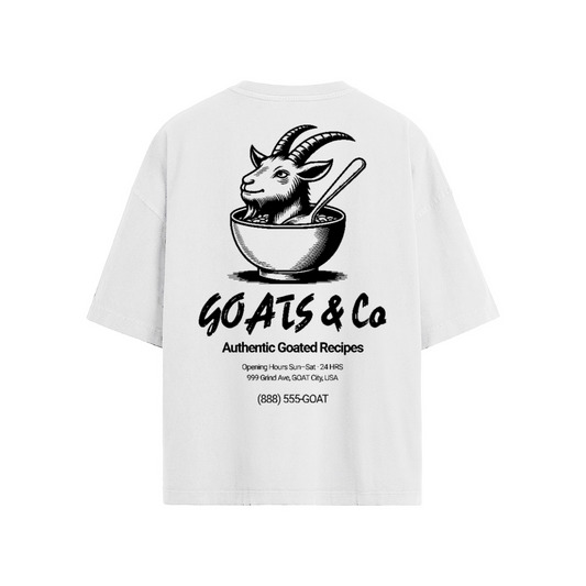 "GOAT Recipes" Loose Fit T-shirt, Streetwear Tee, 190GSM Cotton Tee