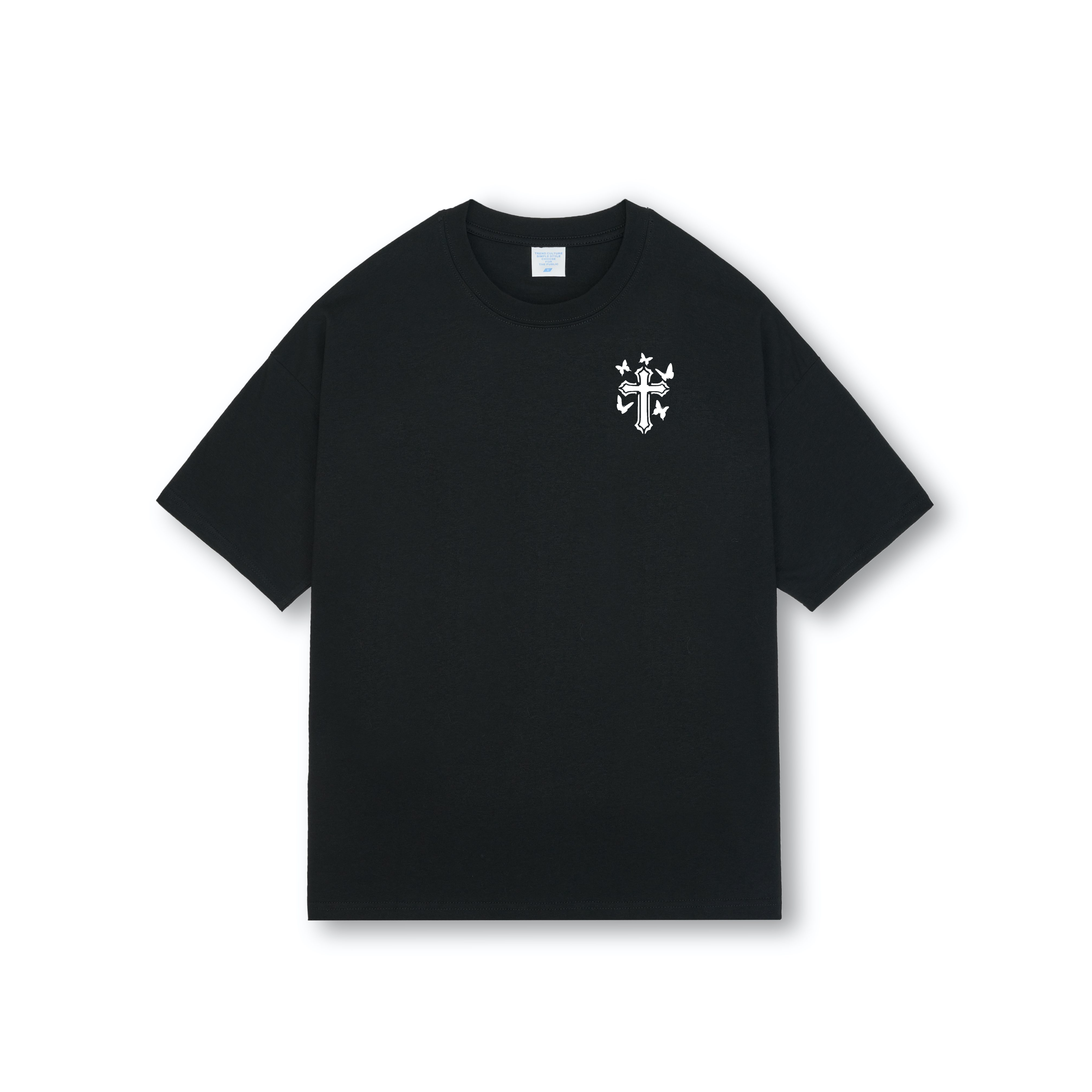 Faith Oversized Drop Shoulder T-Shirt, Premium Cotton Streetwear Tee, Unisex Retro Cross Graphic Top, Y2K Hip Hop Fashion Shirt