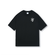 Faith Oversized Drop Shoulder T-Shirt, Premium Cotton Streetwear Tee, Unisex Retro Cross Graphic Top, Y2K Hip Hop Fashion Shirt