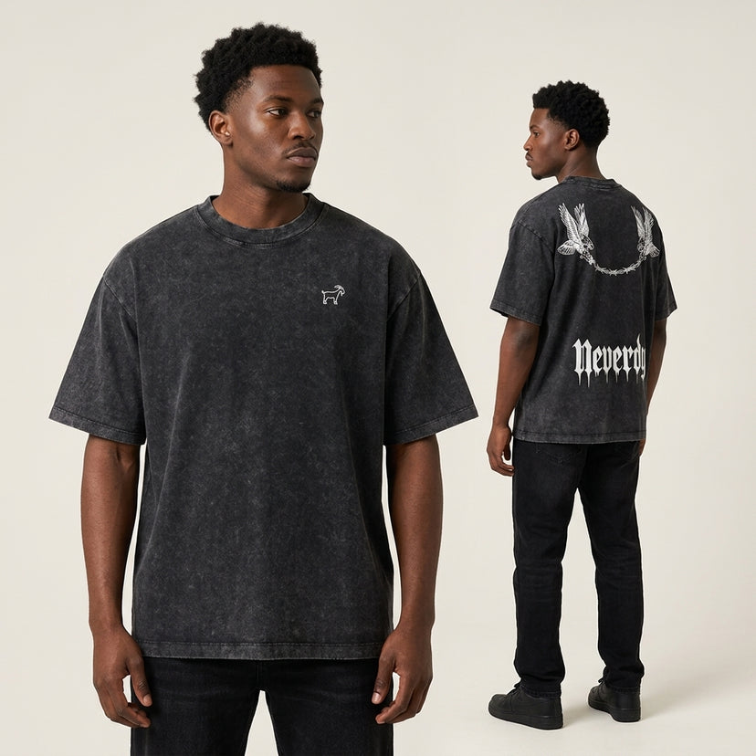 Neverdy Eagles Oversized Snow Wash T-Shirt | 285GSM