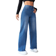 High-Waist Wide-Leg Jeans for Women – Straight Fit Denim, Vintage Y2K Street Style Pants