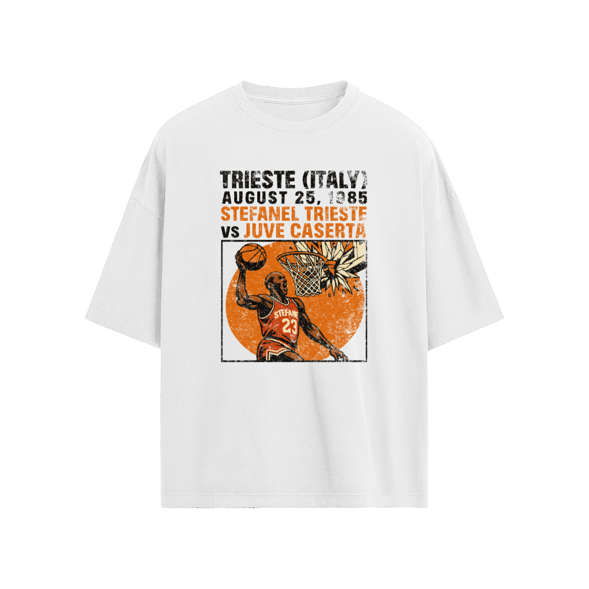 Shattered Backboard Oversized T-shirt – Jordan Tribute Tee, Vintage Streetwear Heavy Cotton 190 GSM