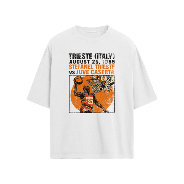 Shattered Backboard Oversized T-shirt – Jordan Tribute Tee, Vintage Streetwear Heavy Cotton 190 GSM