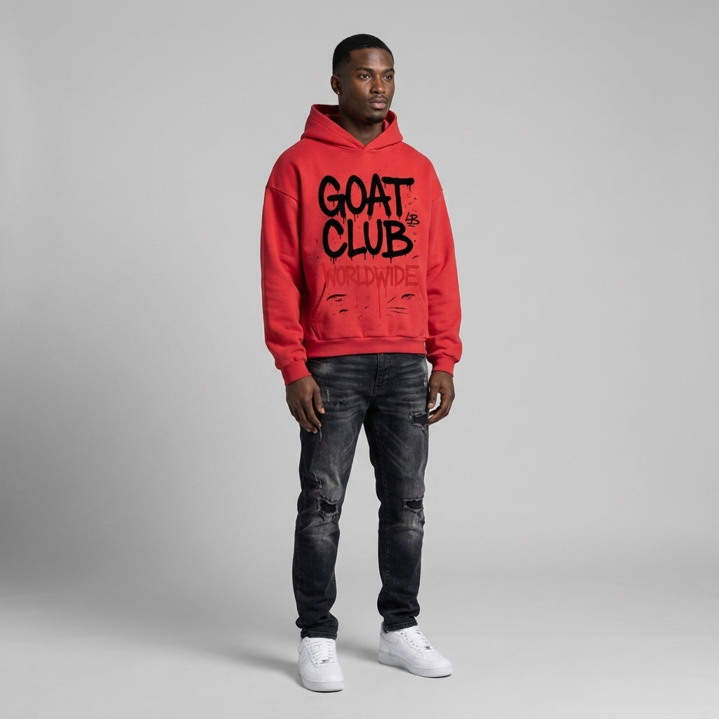The Goat Club Spray Painted Oversized Hoodie | 460GSM