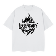 Legendary "Flame" Oversized Boxy T-shirt – Heavyweight 280GSM Streetwear Tee , Premium Cotton Drop Shoulder Top